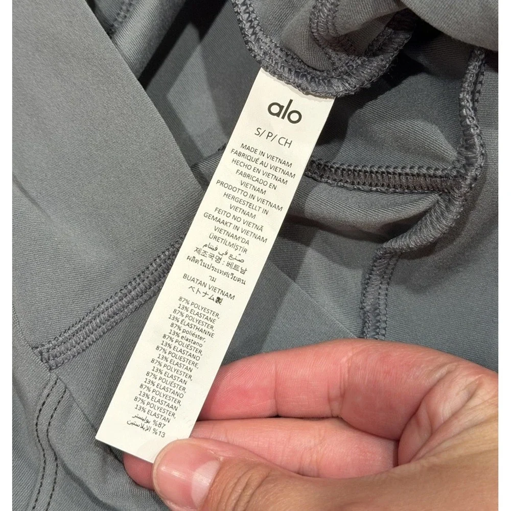 ALO YOGA  Soft High-Waist Sunray Leggings Steel Grey Size S Yoga Pilates Gym Run
